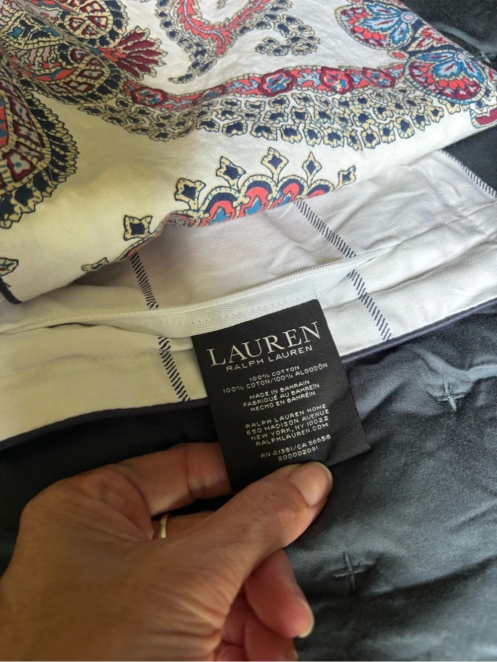 Ralph Lauren Carter Paisley Reversible KING Duvet Cover Set with Shams